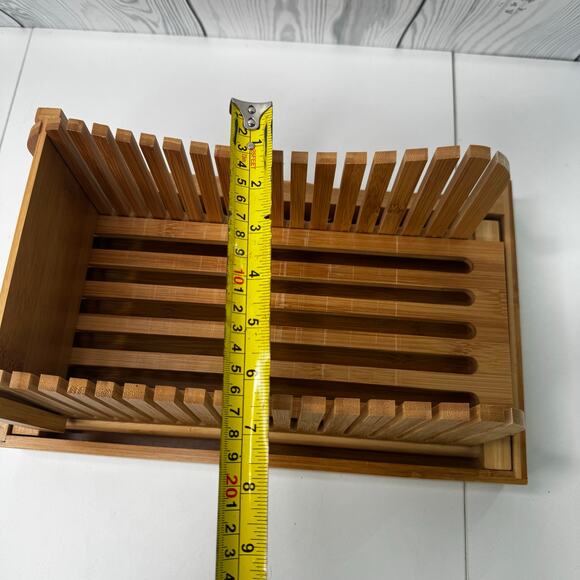 Bamboo Bread Slicer With Crumb Catcher Tray Folds for Easy Storage by Bambrusi - Picture 7 of 9